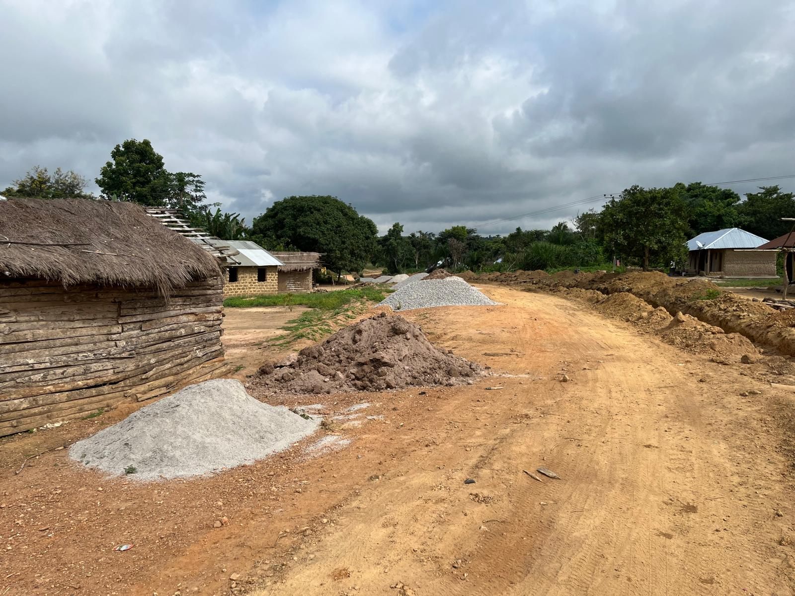 Earthworks along rural road alignment