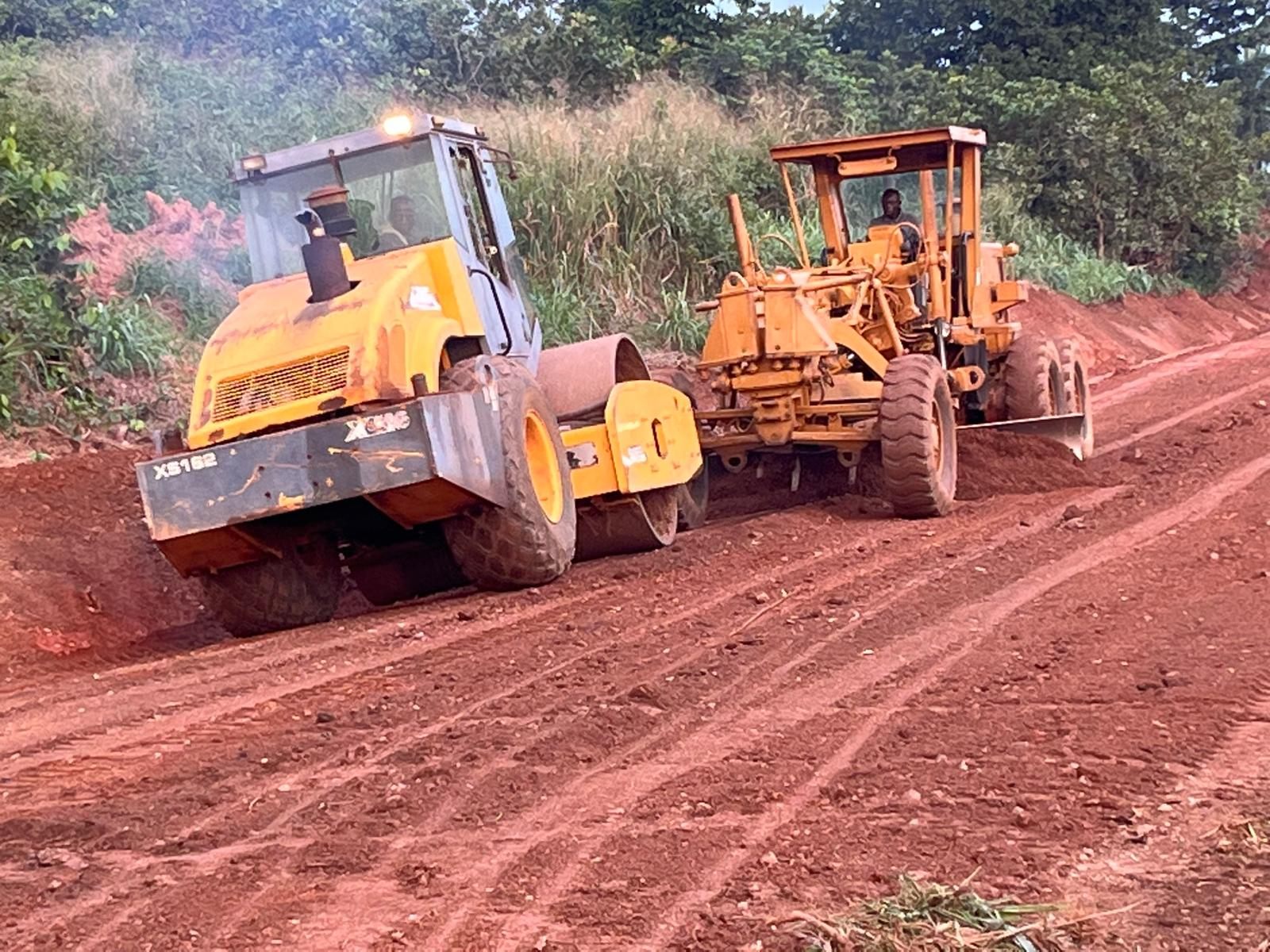 Heavy plant on road construction site