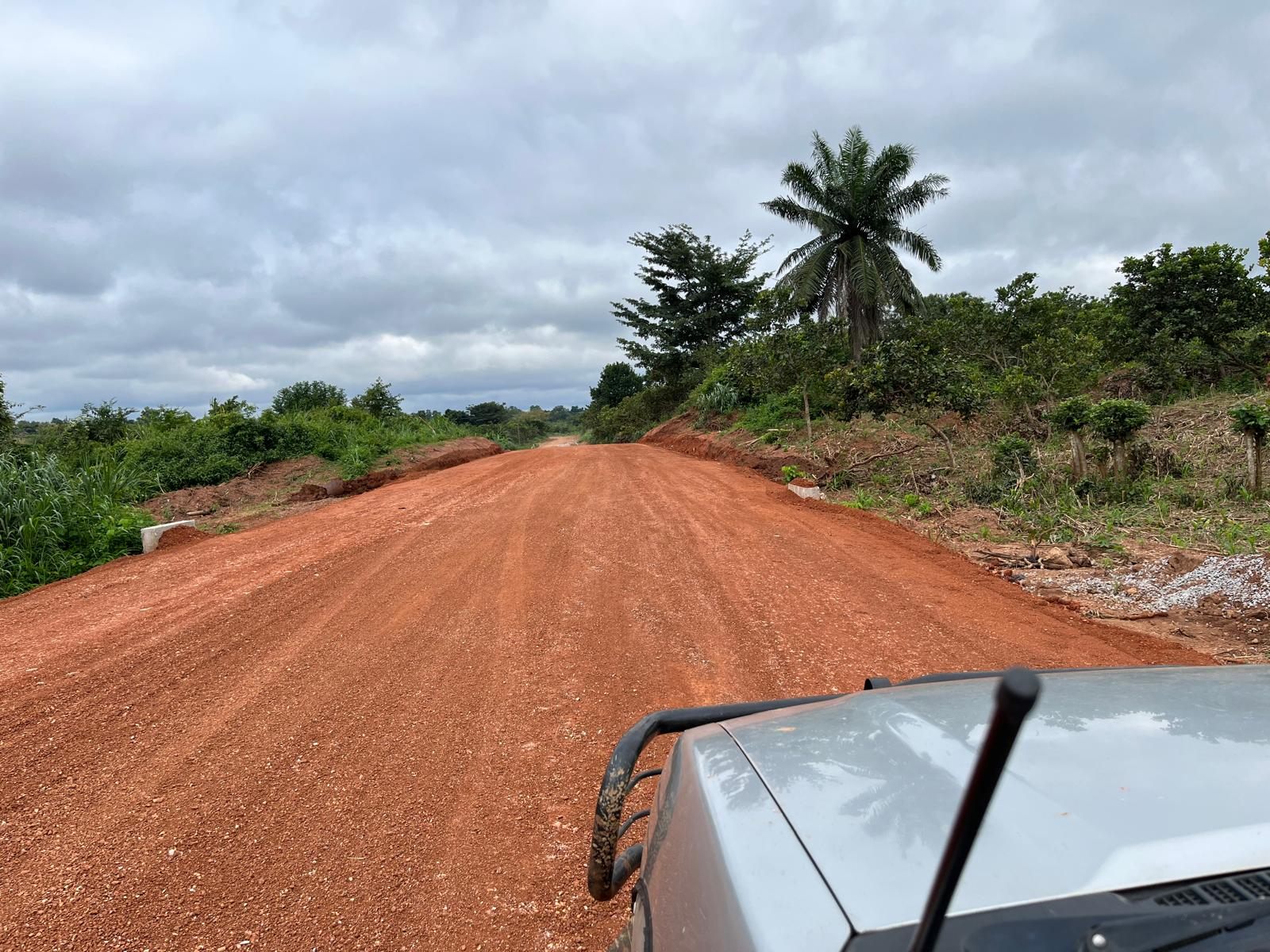 Laterite road under construction